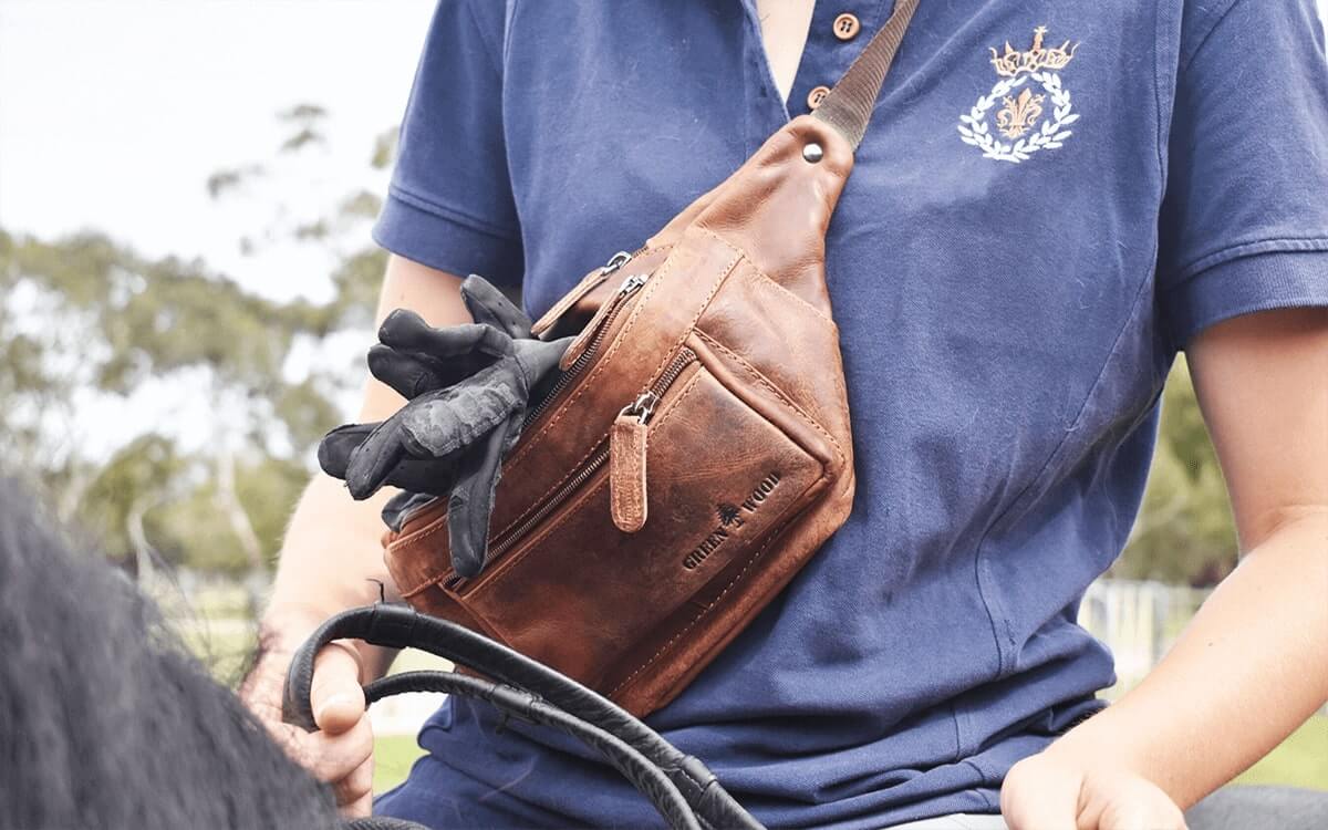 bauchtasche, gürteltasche aus leder für damen