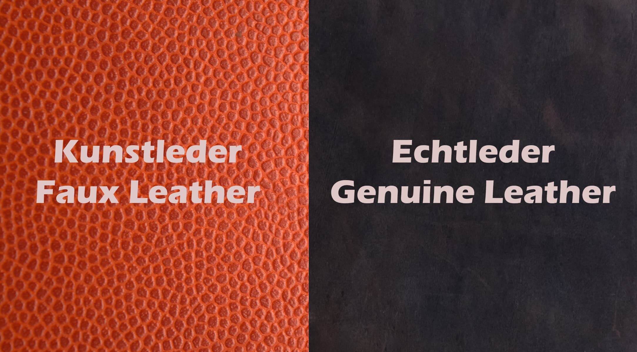 echtleder vs kunstleder - real leather vs faux leather