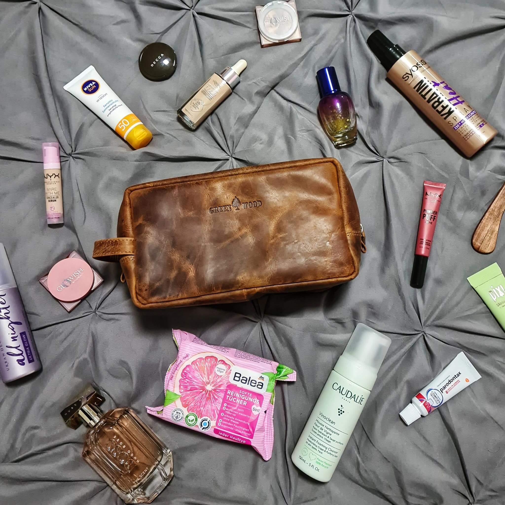 PONETTE Damen-Kulturbeutel-Set – Transparente Kosmetiktasche Mit Zweiter Tasche, 'Made For Her'