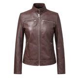 Helga Lederjacke Damen aus Lammsleder, Stehkragen & Comfort Fit