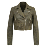 Thora Lederjacke Damen Echtleder, Reverskragen & Cropped Fit