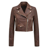 Thora Lederjacke Damen Echtleder, Reverskragen & Cropped Fit