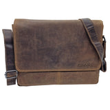 Bram Collegetasche Herren Leder Umhängetasche Damen 13,3 Zoll Laptop