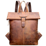 Sandy Kleine Rucksack mit Rolltop Mädchen Lederrucksack Damen Modern