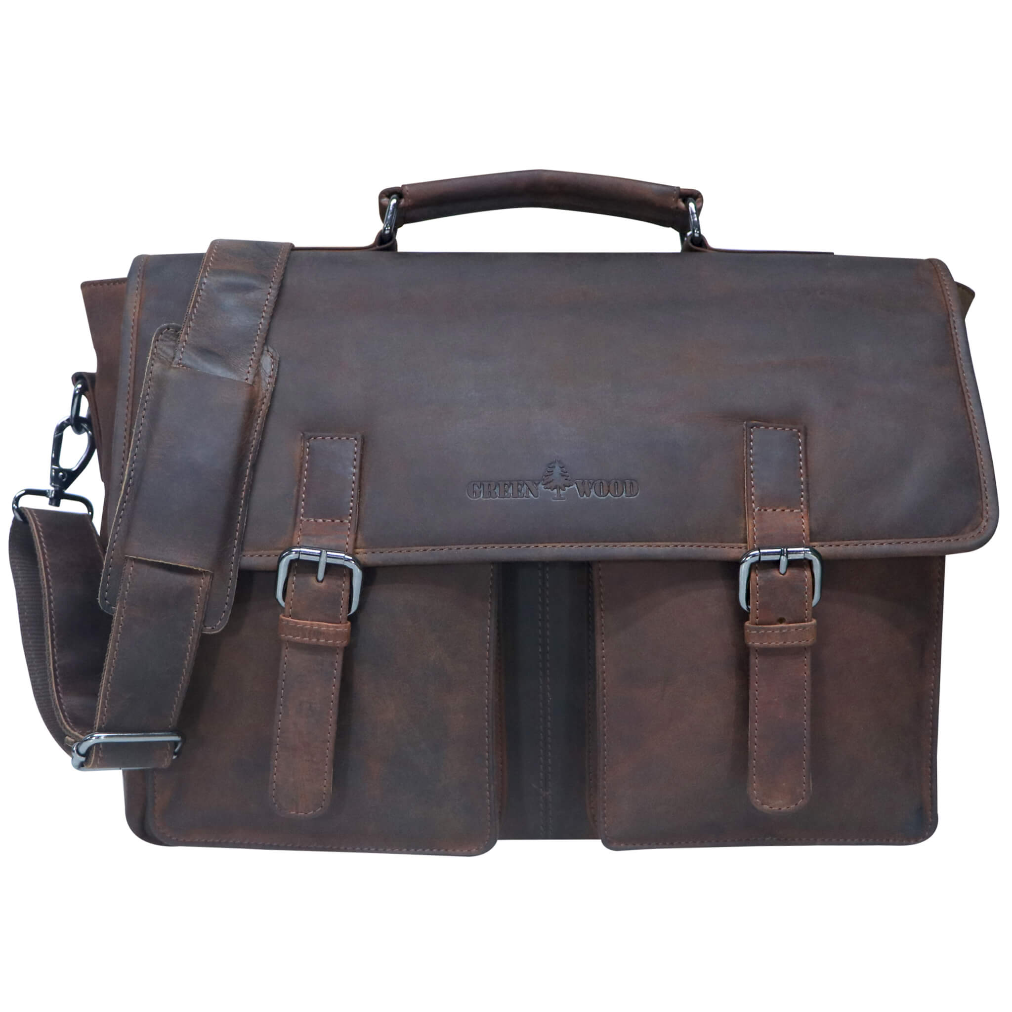 Charles Leather Laptop Bag Men Briefcase Women Large