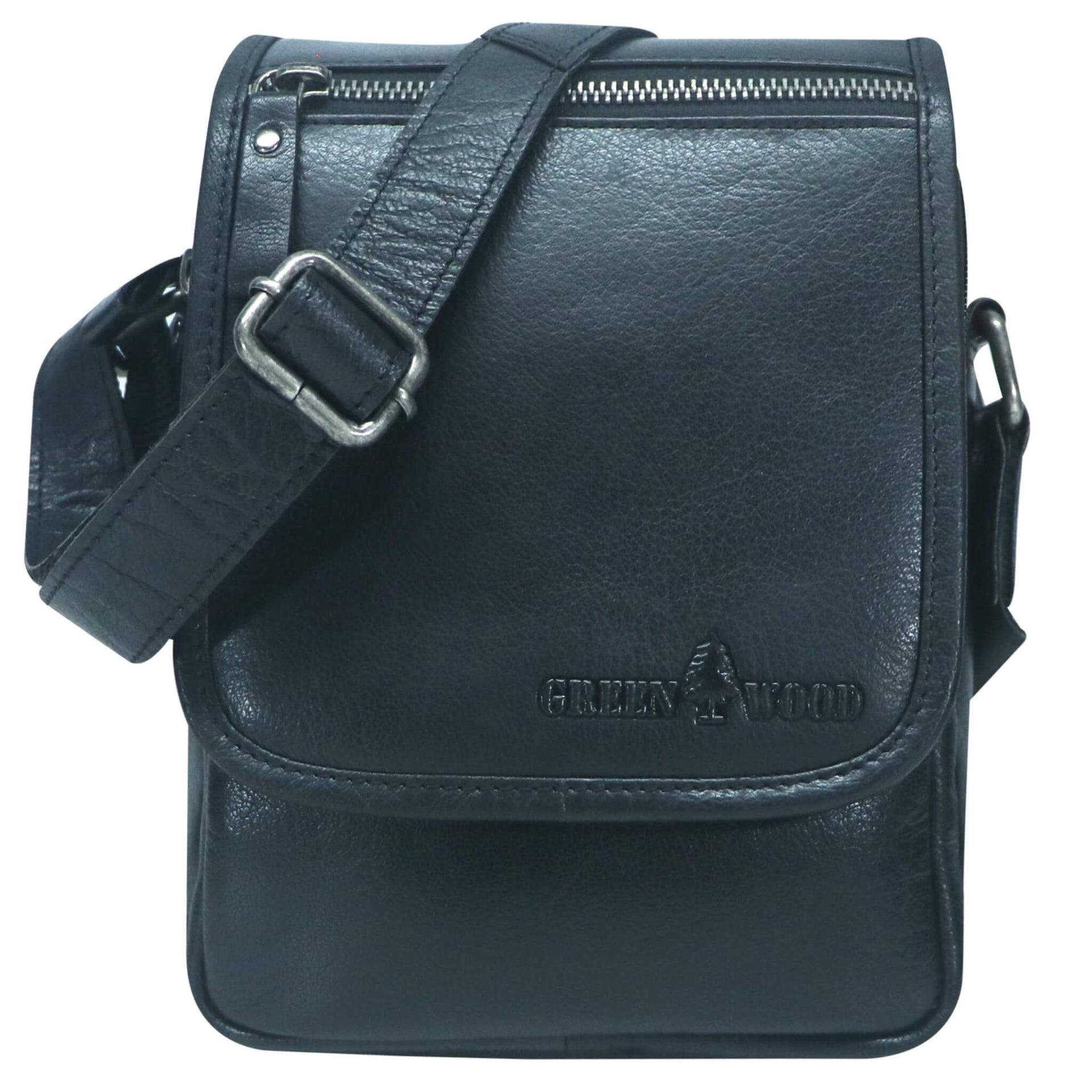 Bath Herren Umhängetasche Schwarz Leder Crossbody Damen – Greenwood
