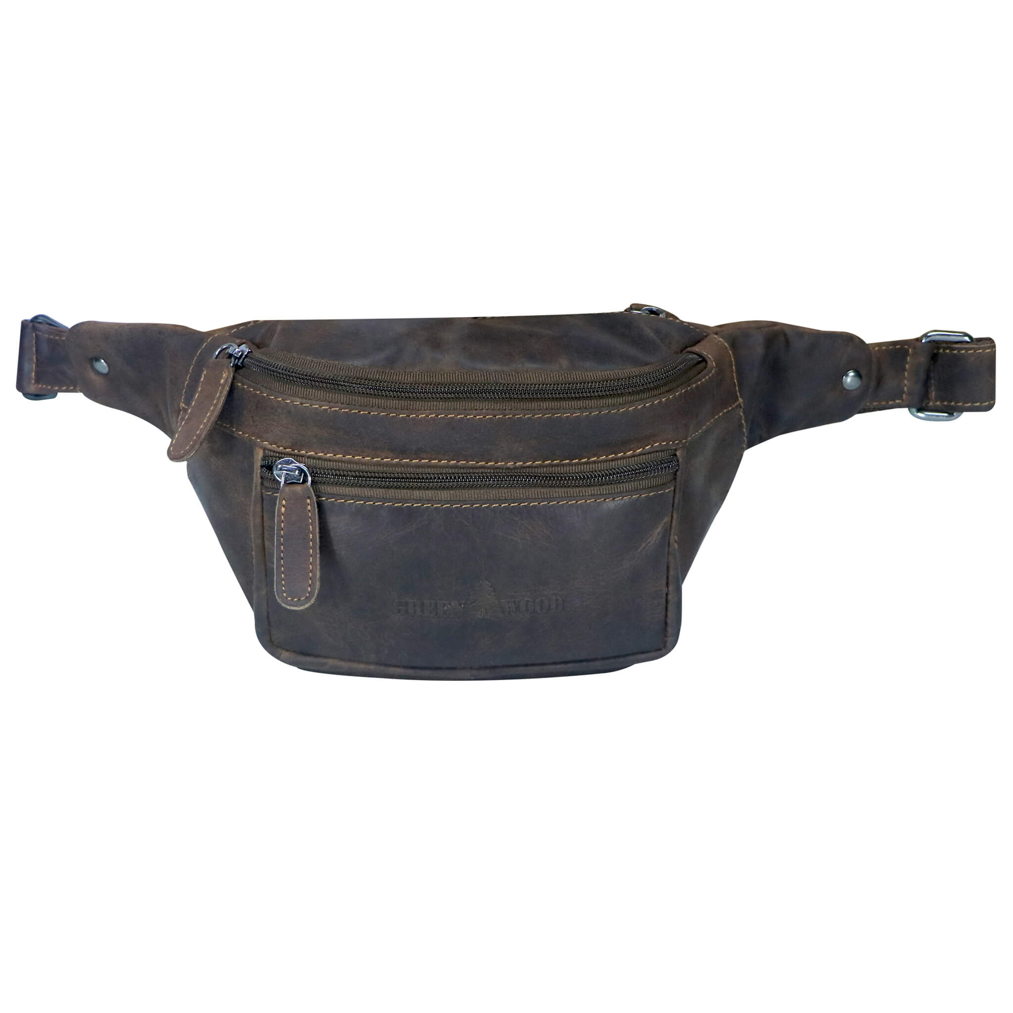 Xavi Fanny Pack Women Leather Bum Bag Men Belt Bag Black Khaki