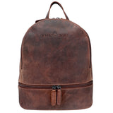 Elle City Rucksack Damen Viele Fächer Lederrucksack Cognac Kompakt