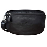 Zoe Gürteltasche Herren Klein Leder Bauchtasche Damen Schwarz