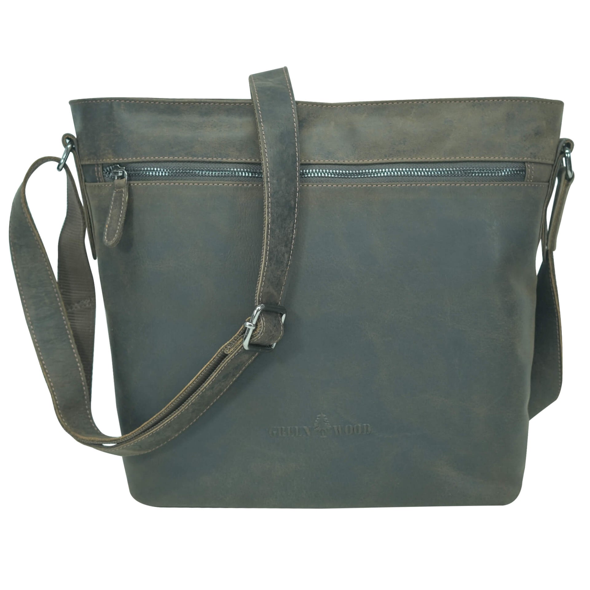 Olga Handtasche Damen Leder Große Umhängetasche Uni Tasche – Greenwood