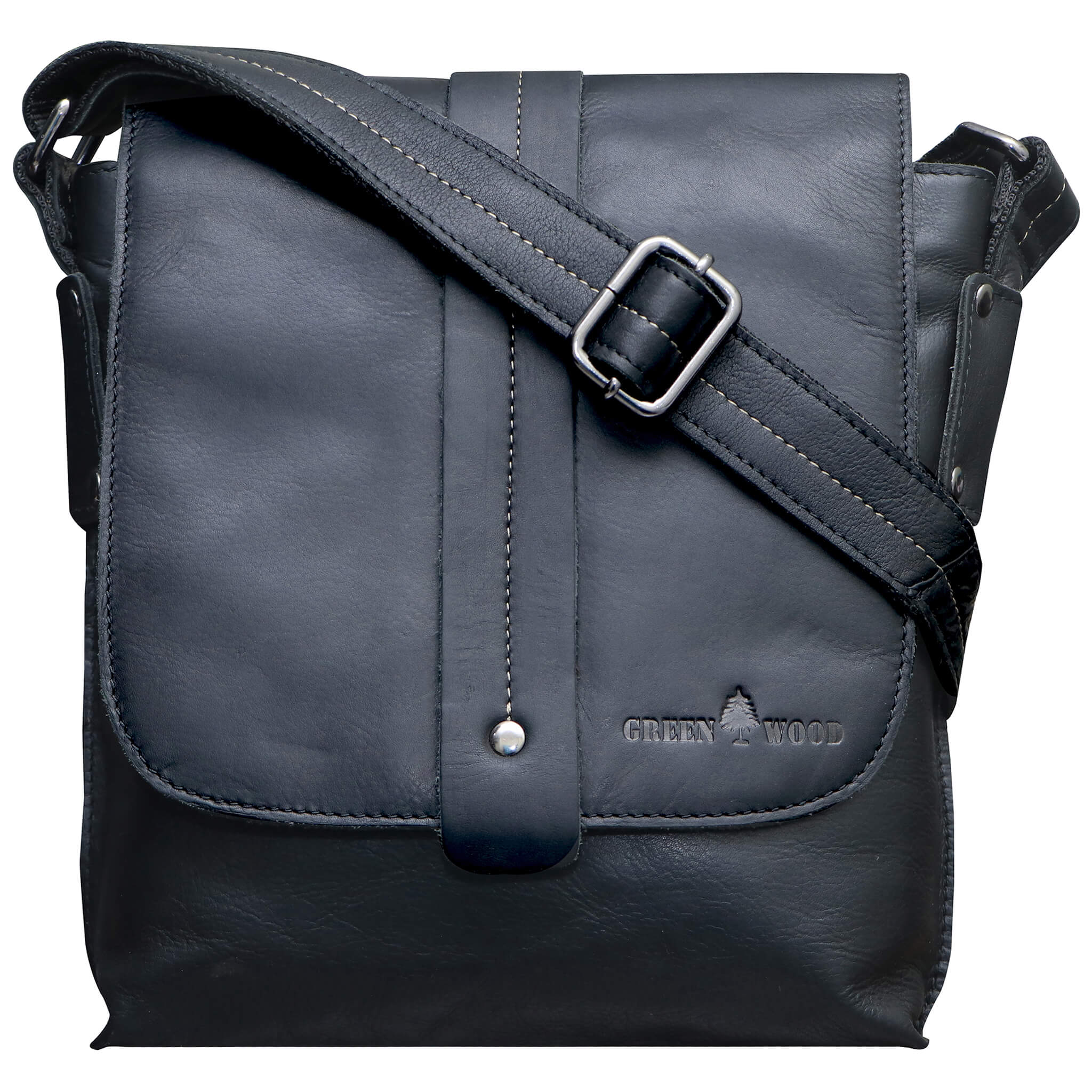 Henrik Small Shoulder Bag Men Crossbody Bag Women Leather Bag Black