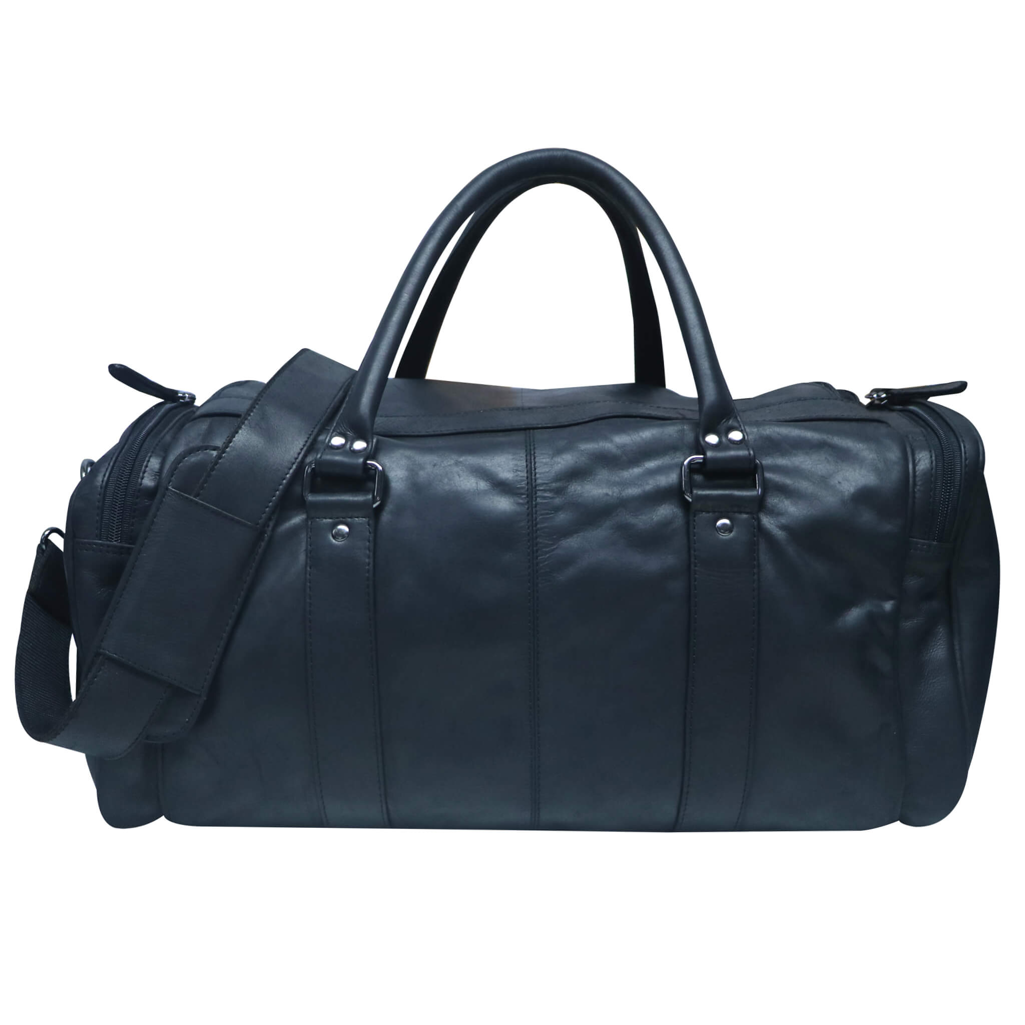 Black leather luggage bag online