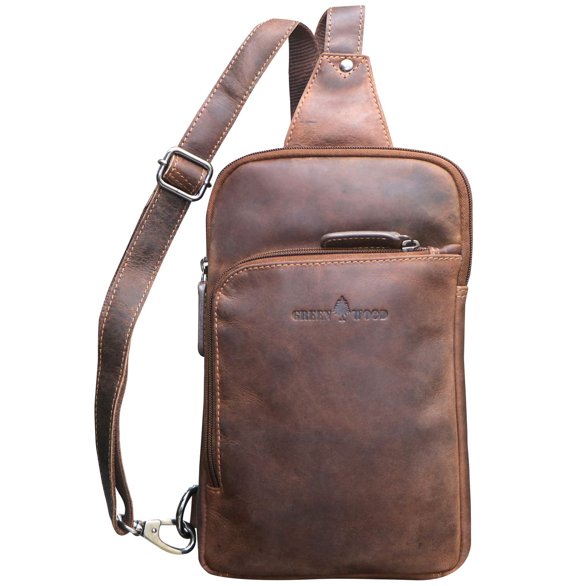 Leather crossbody backpack sale