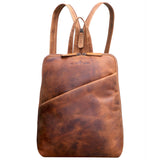 Mari Tagesrucksack Damen Leder City Rucksack Klein für iPad