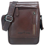 Nik Herrentasche zum Umhängen Leder Crossbody Bag Damen