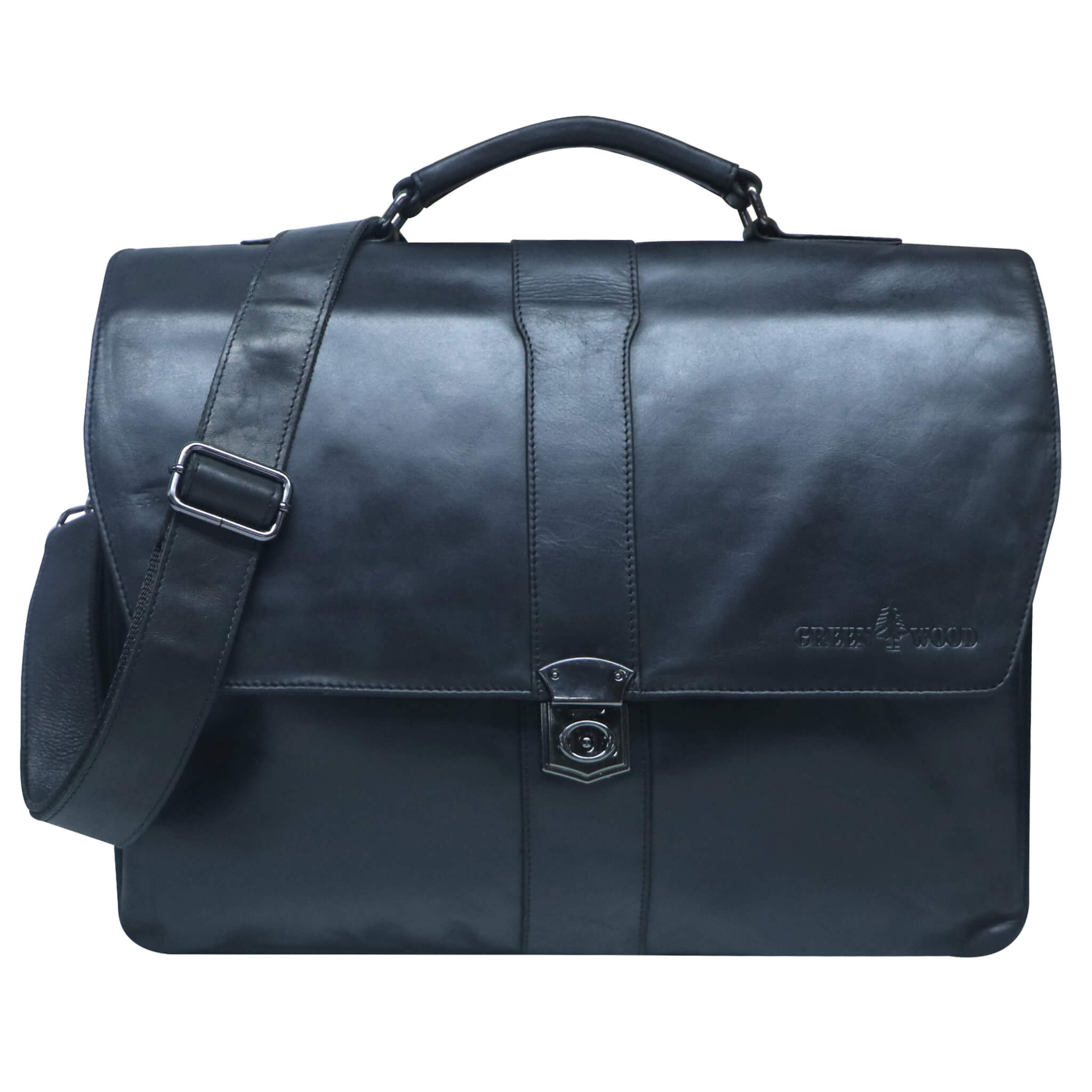 Hagen Leather Briefcase Men Classic Work Bag Women Large