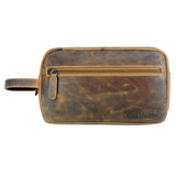 Amari Leder Kulturbeutel Herren Kulturtasche Damen mit Fächern