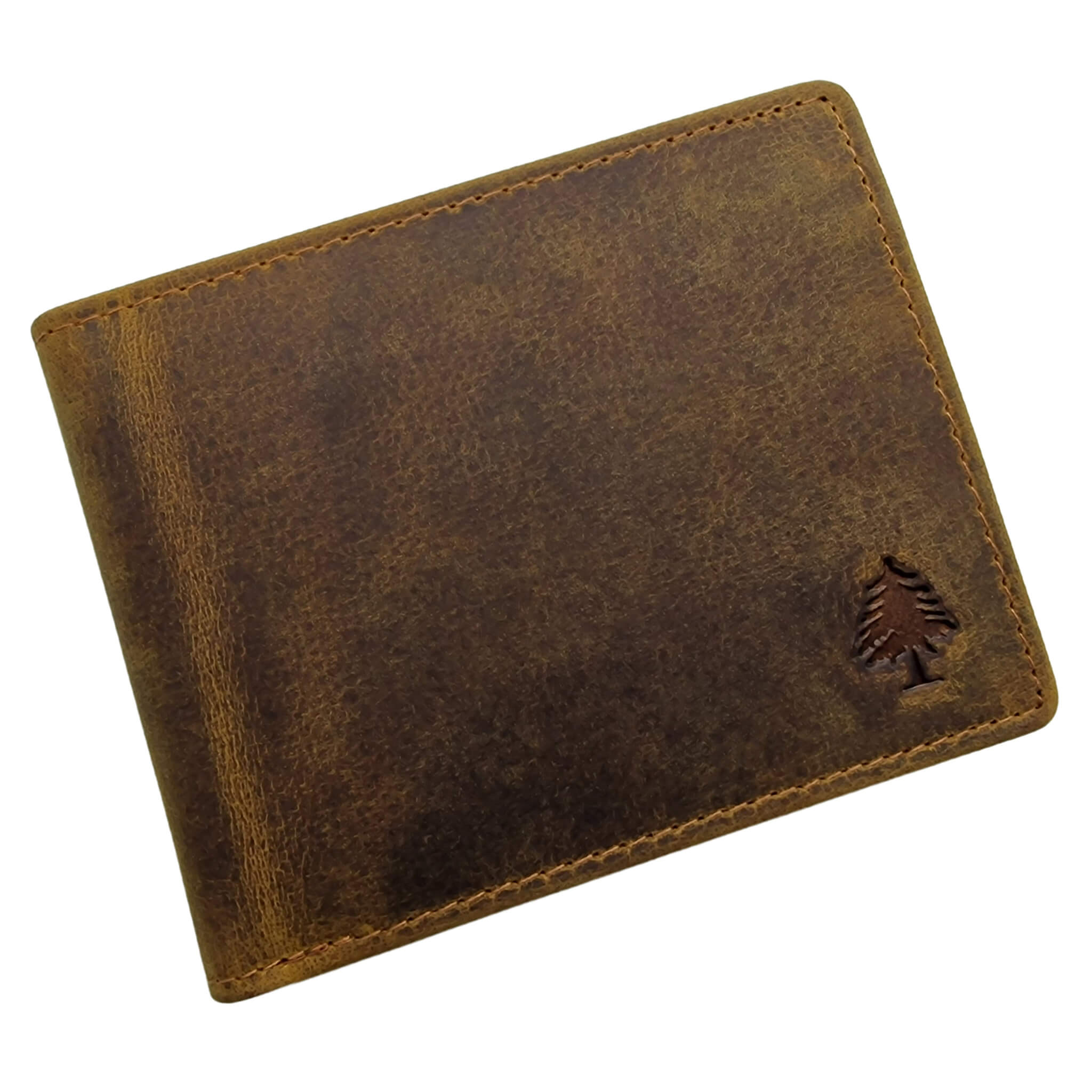 Uwe Card Wallet with Coin Pocket Leather Billfold Rfid Protection