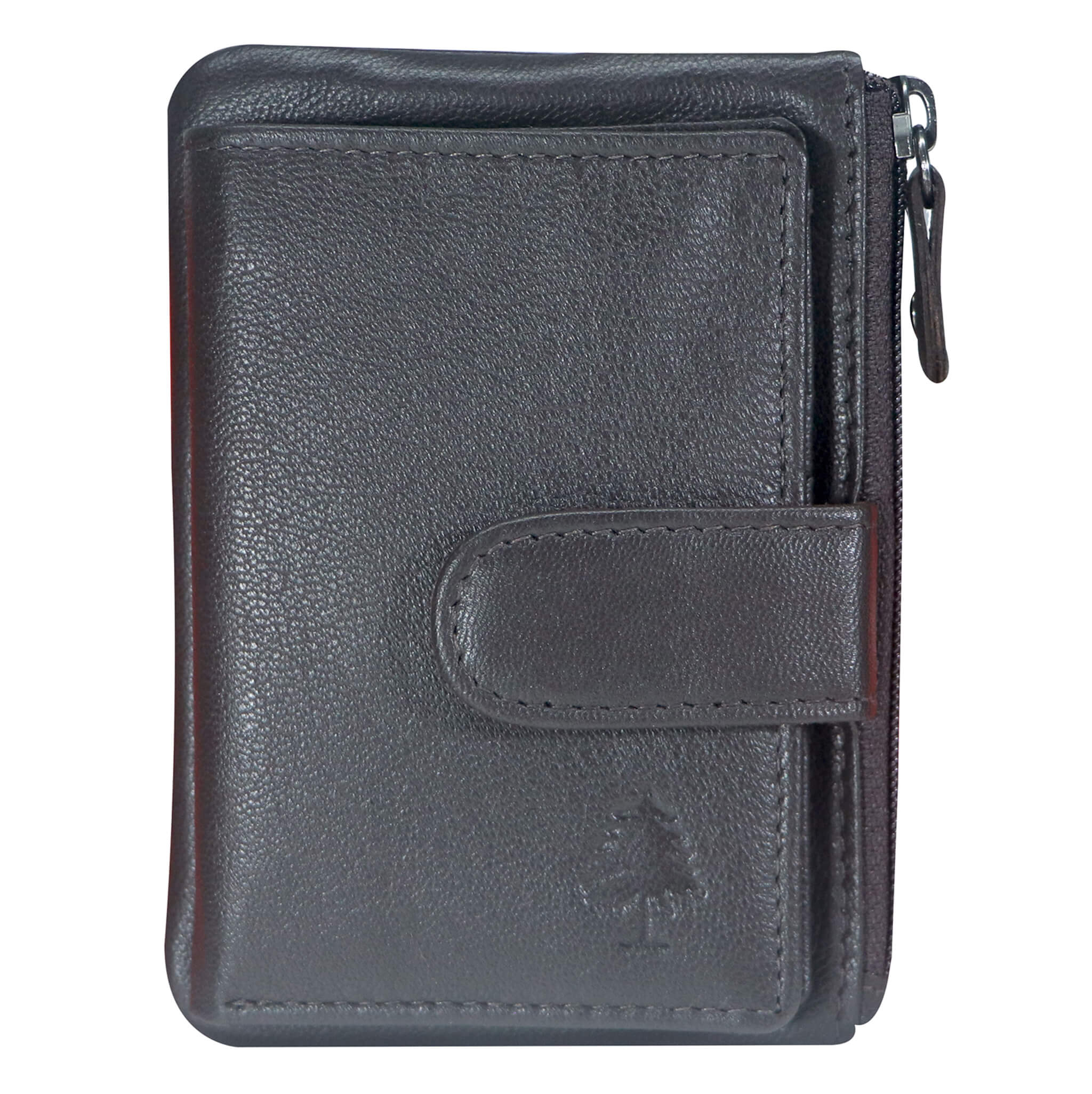 Hwan Wallet with Keychain Leather Card Holder 8 Cards