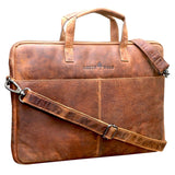 Fred Laptoptasche 13 Zoll Leder mit abnehmbarem Schultergurt Macbook Air Hülle