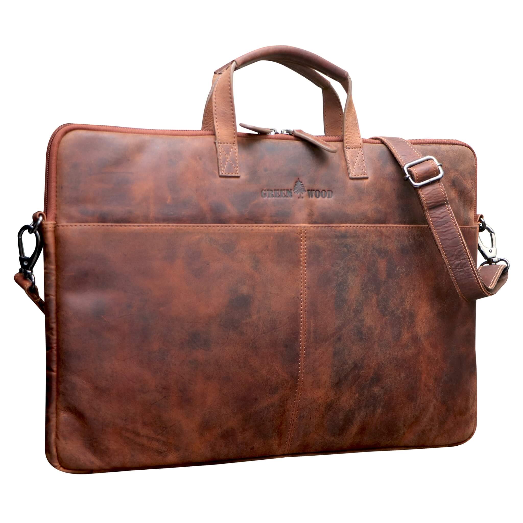 Leather laptop shoulder bag sale