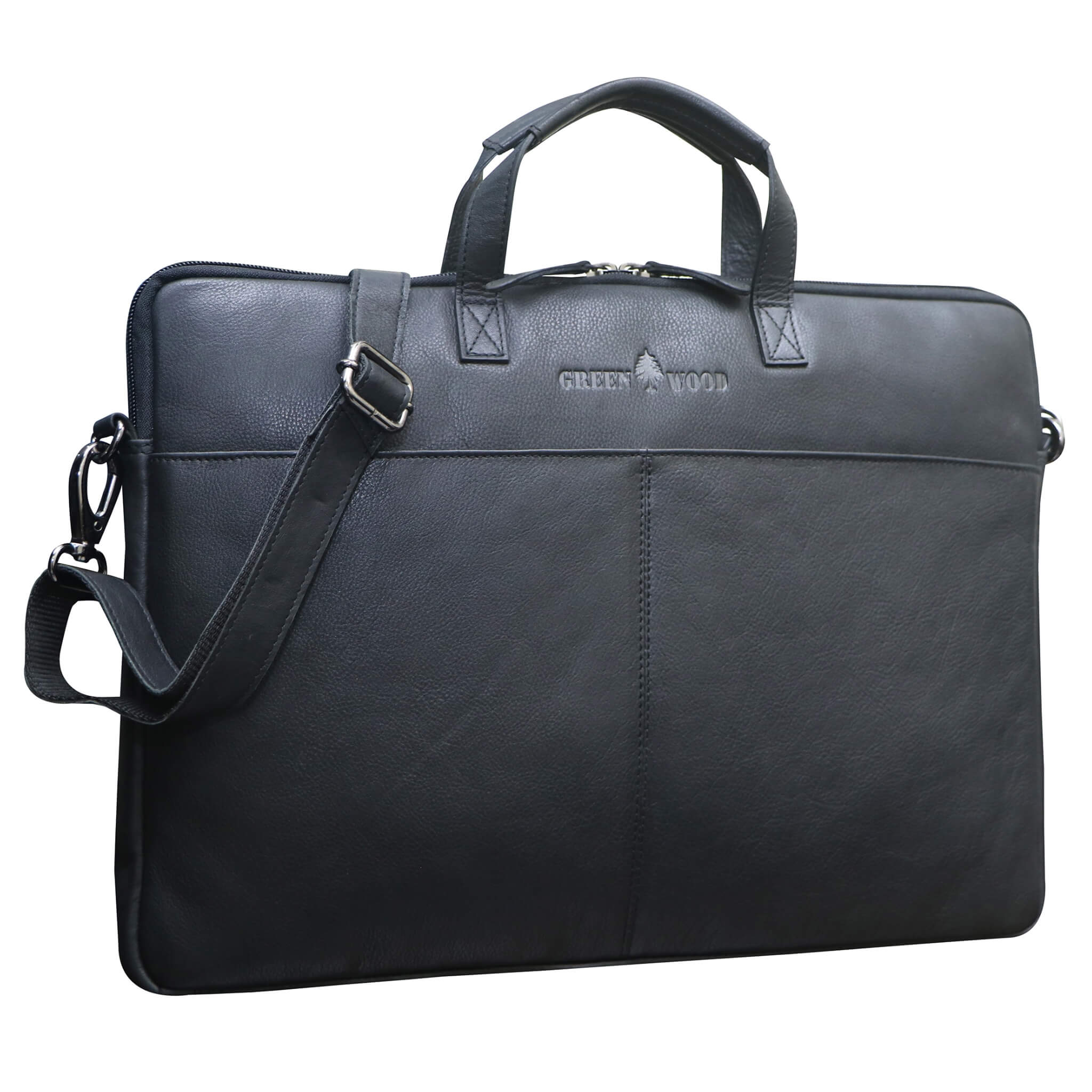 Fred Leather Laptop Bag 15.6 Inch with Detachable Shoulder Strap Lapto Greenwood Bucaddi Int. GmbH