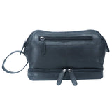 Hans Cosmetic Bag Women Leather Large Toiletry Bag Men Waterproof