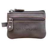 Veo Leather Key Ring Men Small Key Case with Zipper Women