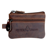 Veo Leather Key Ring Men Small Key Case with Zipper Women