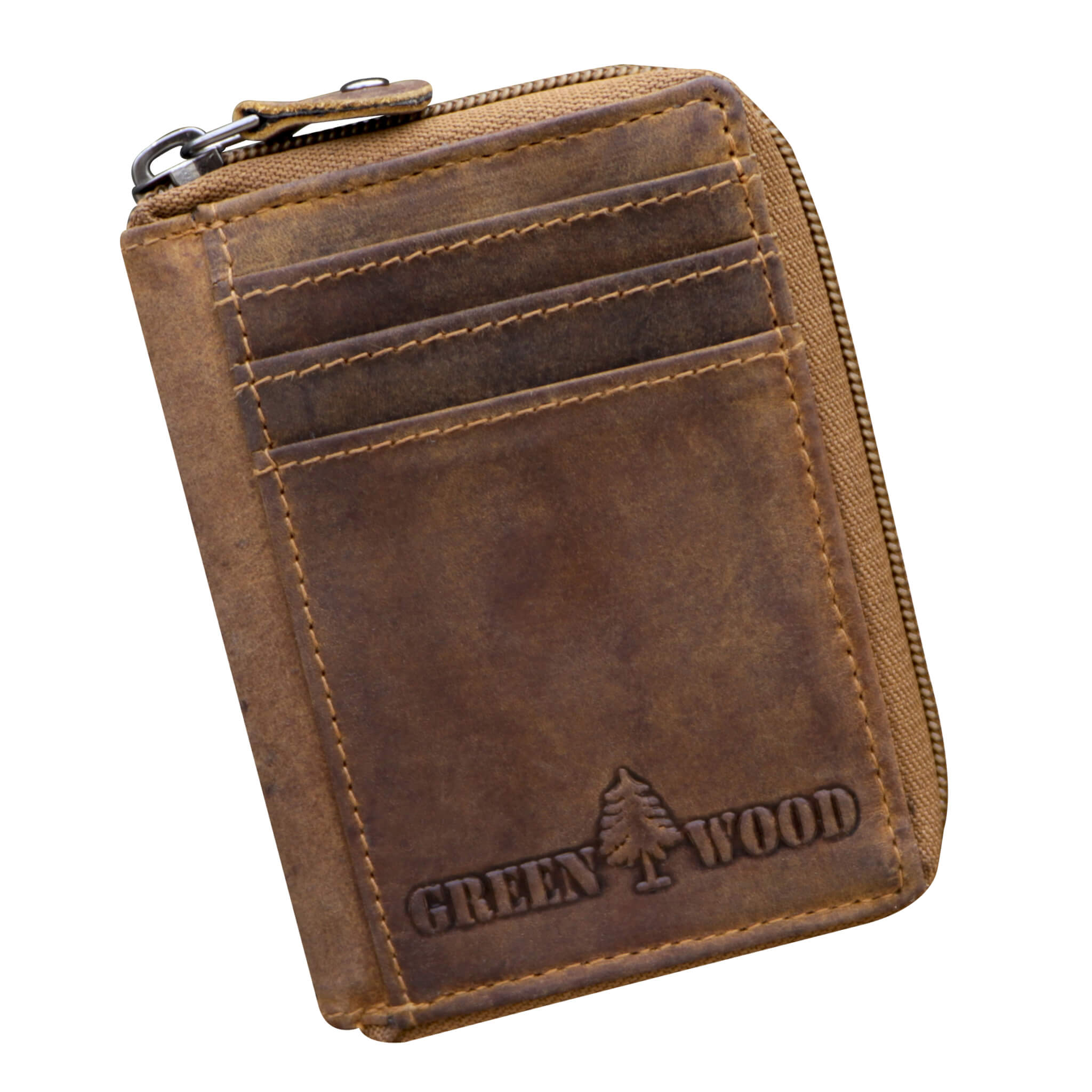 Gus Card Case with Coin Pocket Women Card Wallet Men Leather