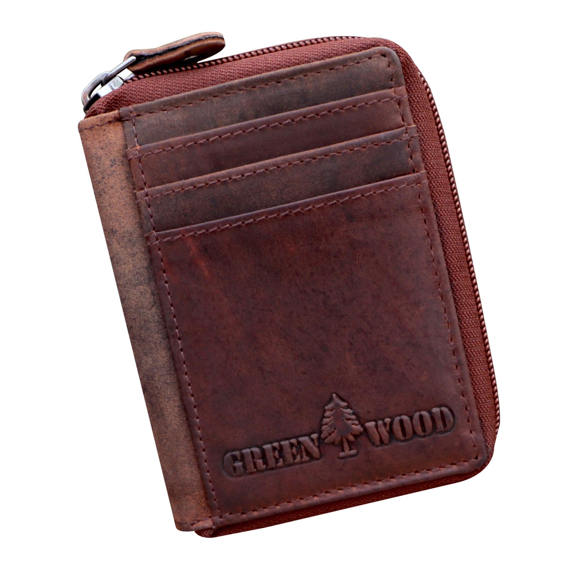 Gus Kartenetui mit Münzfach Damen Karten Portemonnaie Herren Leder