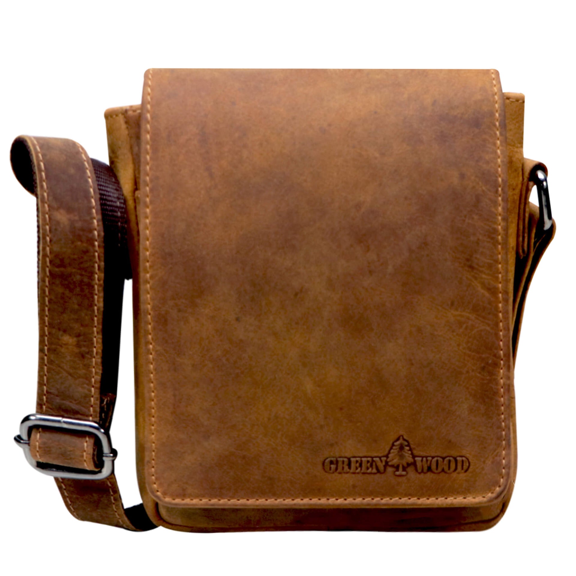 Body Bag Herren Arbeitstaschen Leder THEO Cross Body Deep Green