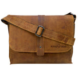 Chris Ledertasche Herren Umhängetasche Breiter Gurt Damen 13,3 Zoll