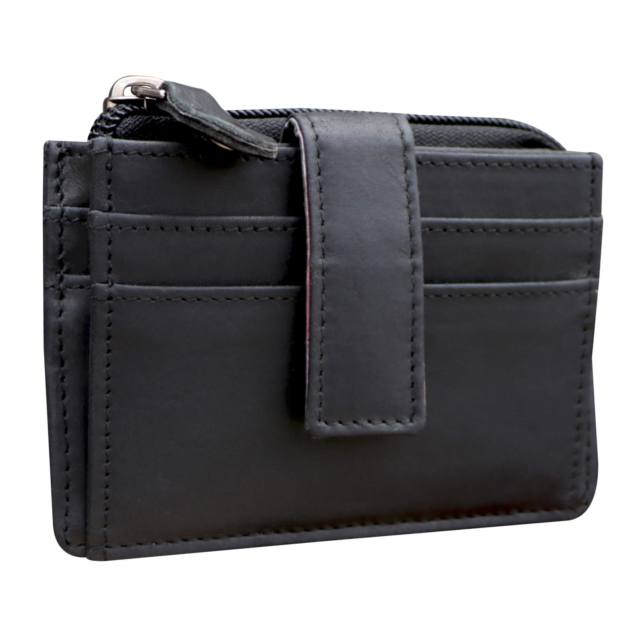 Vera Card Case Men with Coin Compartment and Key Ring Leather Women