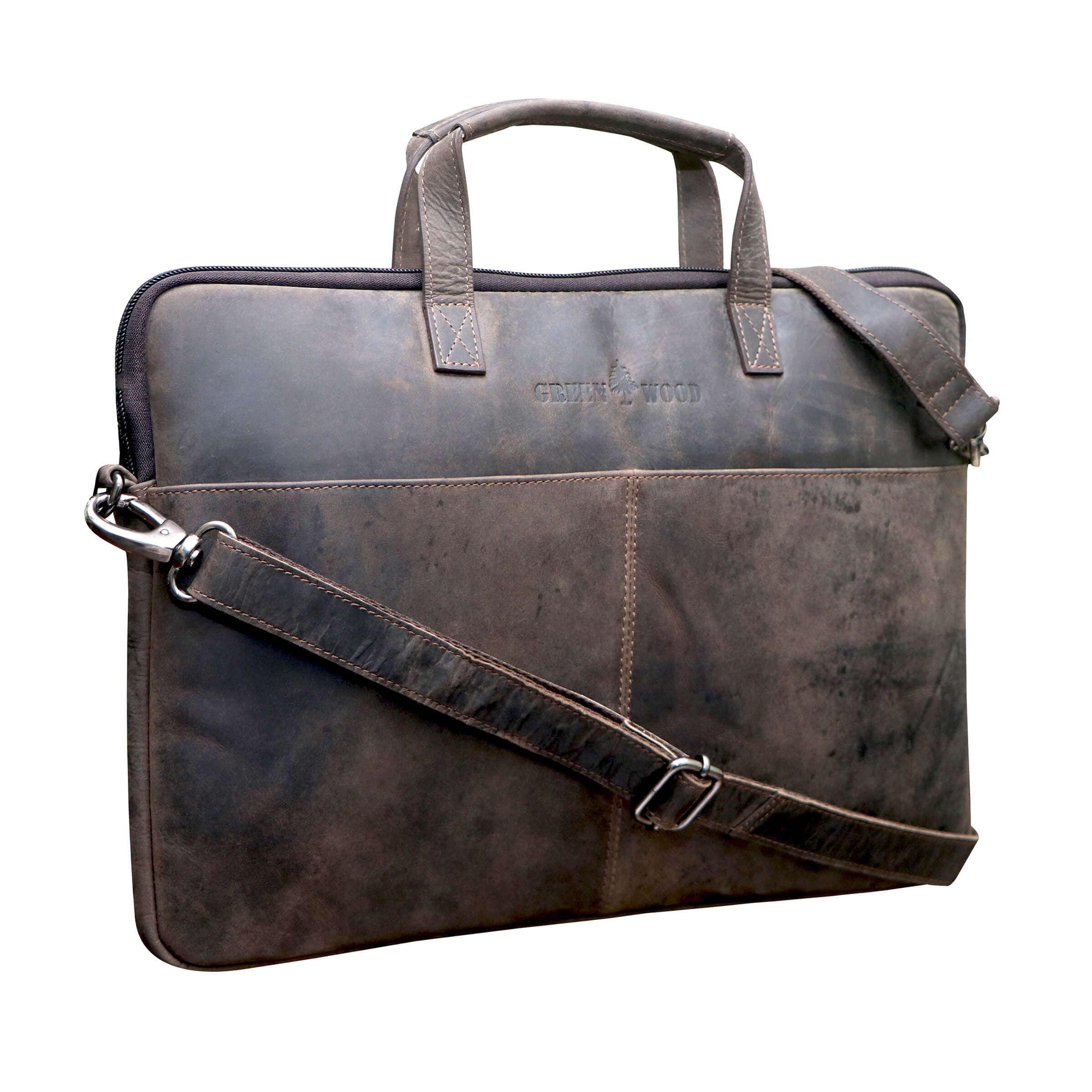 Fred Laptop Bag 13 inch Leather with Detachable Shoulder Strap MacBook Air Sleeve