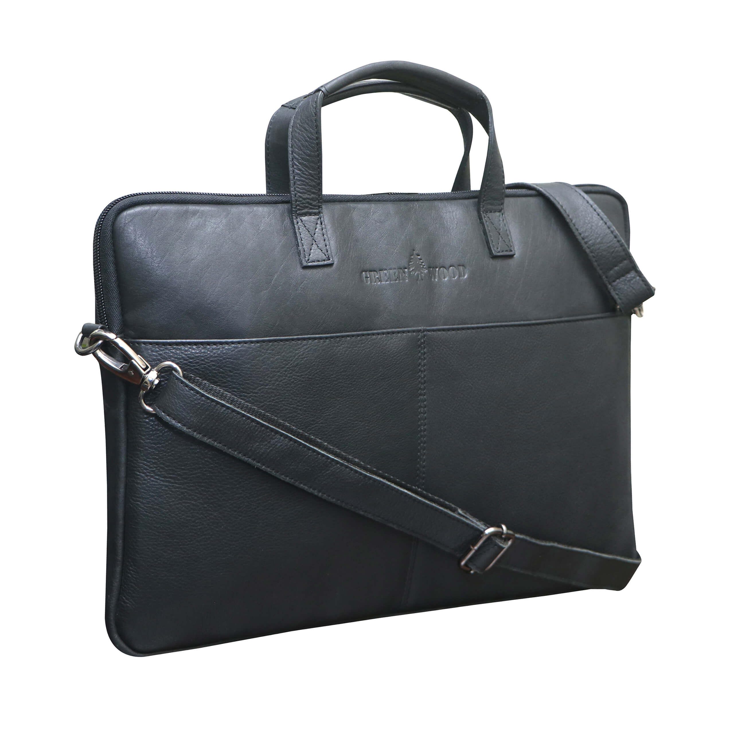 Fred Leather Laptop Bag 14 Inch with Detachable Shoulder Strap Laptop Sleeve