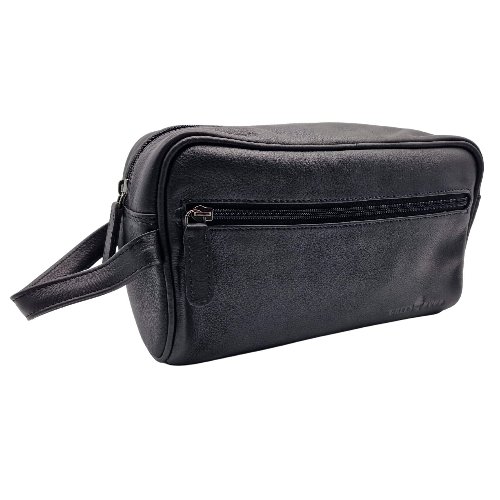 Amari Leather Toiletry Bag Men Wash Bag Women with Compartments